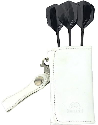 BULL'S Caddy Leder Steel Dart Darttasche, Weiß, 10 cm x 7 cm x 3 cm