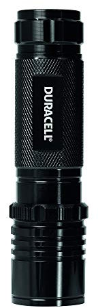 Duracell Flashlight, Tough COMPACT PRO Series Torch, Very Bright 300 Lumen LED Light, Black Aluminium Finish, Duracell Batteries Included (Pack of 1) (CMP-8C)