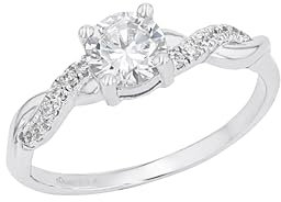 s.Oliver Zirkoniaring für Damen, 925 Sterling Silber, Rhodiniert, Größe: 56/18