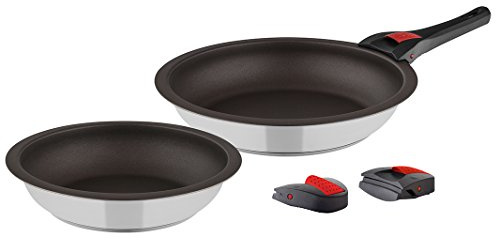 Quick Clack Pro Pfannenset 5-tlg, 20 & 24cm, Induktion, Antihaftbeschichtet | Langgriff & 2 Kurzgriffe abnehmbar, für alle Herdarten geeignet, spülmaschinenfest und vollständig PFOA-frei