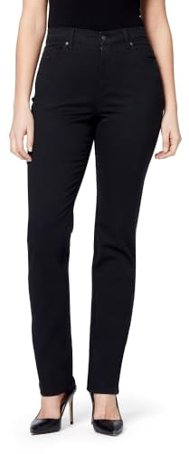 Gloria Vanderbilt womens Classic Amanda High Rise Tapered Jeans, Black, 16 Plus Short