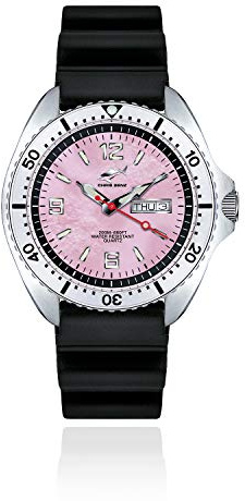 CHRIS BENZ ONE Man 200M Taucheruhr mit Kautschukband, Anemonenrosa