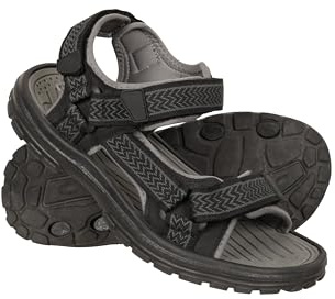 Mountain Warehouse Crete Mens Sandals - Durable Summer Shoes, Sturdy Grip, Cushioned Footbed, Neoprene Lined, Hook & Loop Straps Beach Shoes - for Spring Travel, Walking, Grey, 10 UK