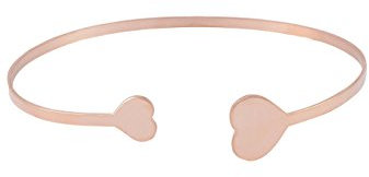 LUIBER BIJOUX Damen Armreif mit zwei Herzen rosé vergoldet Armspange filigraner Schmuck