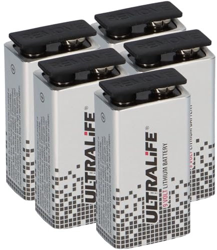 Ultralife Set di 5 batterie al litio 9 V (SLM 9 V), 9 Volt