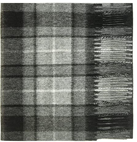 Tartan-halsduk i ren lammull, Grå Buchanan