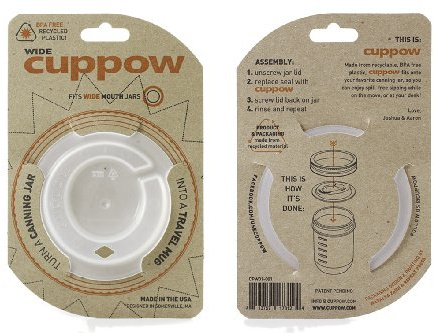 Original Cuppow Wide with Straw-Tek - Drinking Lid for Wide Mouth Canning Jar!