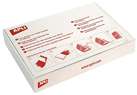 APLI 12281 - Forro de libros de PVC con solapa ajustable. Formato caja de 100 u. 130 µ tamaño 30 x 53 cm