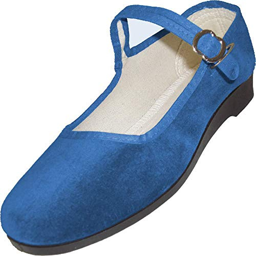 China-Samtschuhe, Größe 36, Jeansblau
