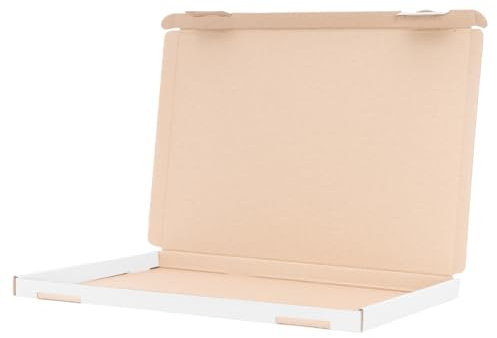 25 Großbriefkartons 350x250x20mm Weiss Versand Post Faltschachtel GB-2 DIN A4 / B4 für Warensendung DHL DPD GLS Hermes, Päckchen, Versandkarton, Büchersendung