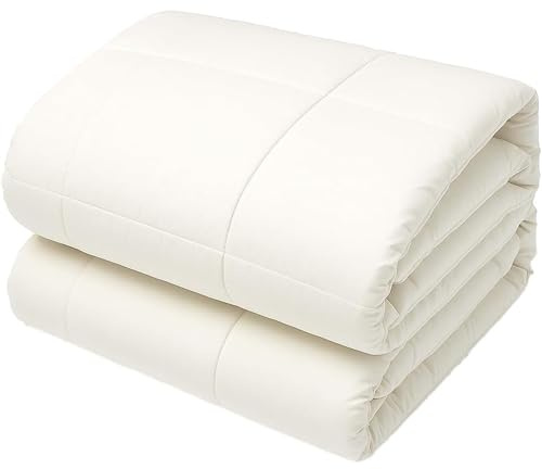 ORGANIC TEXTILES All-Natural Australian Wool Bed Comforter with Organic Cotton Cover - Temperature Regulation, Skin Sensitive, Luxurious Soft Feel, Machine Washable - (Queen - Heavy Fill)