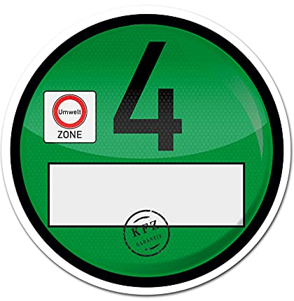 Finest Folia Euro 4 Plakette Haftfolie für Windschutzscheibe Umweltplakette | Grüne Feinstaubplakette für Auto 9,5x9,5cm Spaßplakette rückstandslos ablösbar & wiederverwendbar Aufkleber UV-beständig R020