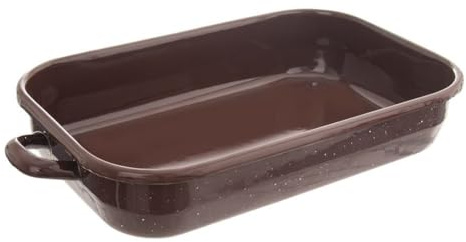 Krüger 14126 Emaillierte, Stahl, Vierkantpfanne, leicht, 26x16x6 cm, Schwarz | 2 Liter | 2-3 Pers. | Für Aufläufe & Lasagne | PFAS-frei | Schnitt- & kratzfest | Geschmacksneutral | Backofenfest bis 250°C