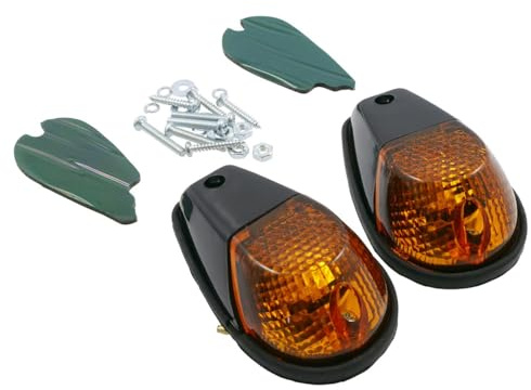 SHIN YO Verkleidungsblinker Paar schwarz, 12 V, kompatibel mit Roller, Quad | Orange getöntes Glas, Halogen 21 W BAY9S, Maße 92 × 55 × 33 mm; kompatibel mit Motorrad; inkl. Schrauben, 2 Klebepads