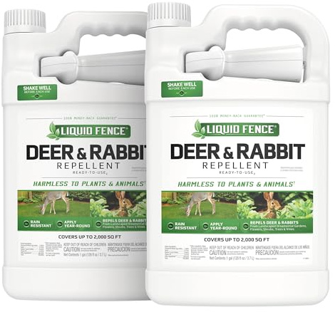 Liquid Fence Deer And Rabbit Repellent Ready-To-Use 1 Gallon, Apply Year-Round, 2 Pack