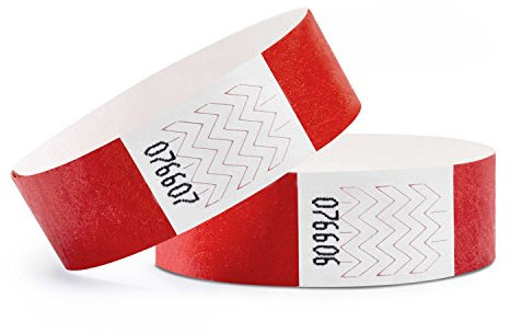 linie zwo ®, Pack de 100 Pulseras de Seguridad 19 x 254 mm, Rojo