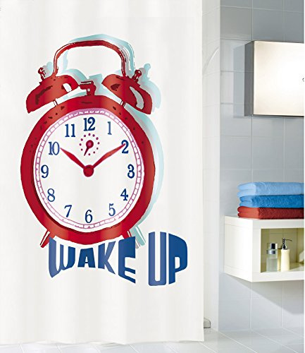 Kleine Wolke 5173148305 Duschvorhang Wake Up, 180 x 200 cm, Multicolor