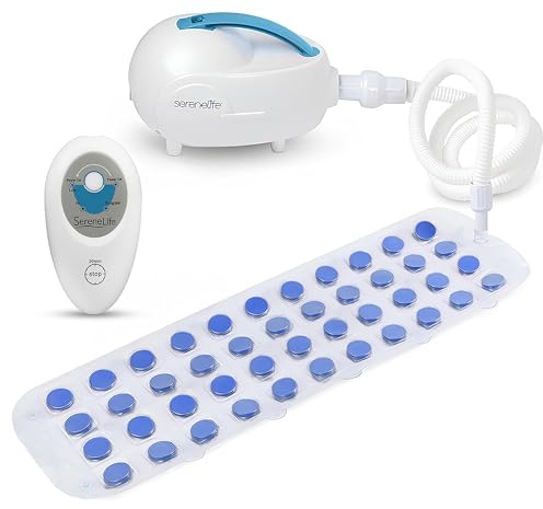 Portable Spa Bubble Bath Massager - Thermal Spa Waterproof Non-slip Mat with Suction Cup Bottom, Motorized Air Pump & Adjustable Bubble Settings - Remote Control Included - Serenelife PHSPAMT22