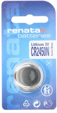 One (1) X Renata CR2450N Lithium Watch/Key/Gadget Battery 3v Blister Packed - Swiss Made Quality