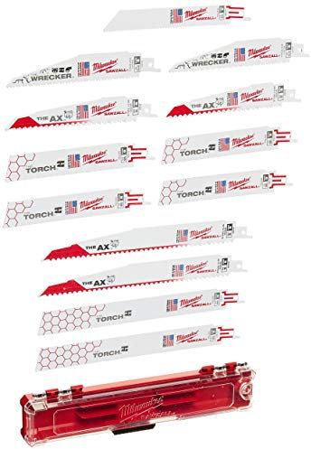 Milwaukee 49-22-1129 12-Piece Ultimate Demolition Sawzall Blade Set, White