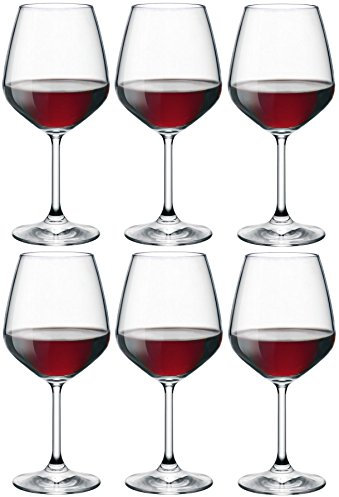 Bormioli Rocco 5158553 Divino-Juego de 6 Copas de Cristal para Vino Tinto, 53 cl, 1 cm, 6
