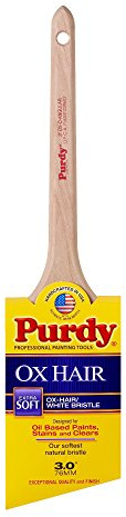 Purdy 144296030 Ox Hair Series Angular Trim Brush, White, 3