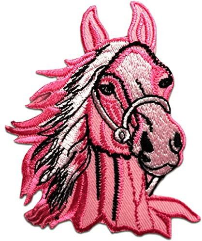 Catch the Patch Pferd Hengst Aufnäher zum Aufbügeln 7,3 x 9 cm Bügelbild für Kinder Mädchen mit Lieblingstier Wild, Bügelpatch Patches Bügelflicken