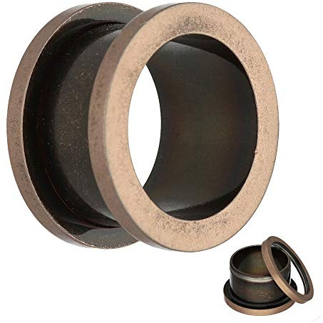 Treuheld® | Antik Flesh Tunnel | Roségld | Stahl | 13 Größen
