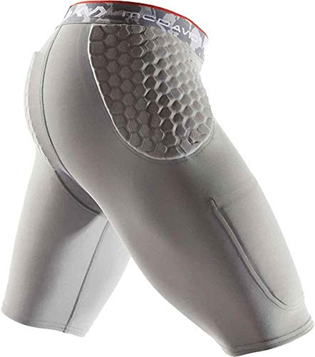 McDavid Mens Compression Shorts, Football Padded Shorts Girdle, 3 HEX Pads, Hips & Tailbone Protection w/ Cup Pocket