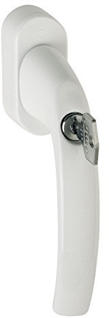 HOPPE Fenstergriff Atlanta, Vierkant 7 x 37 mm mit Sperrzylinder RC 2, weiß, 2302993
