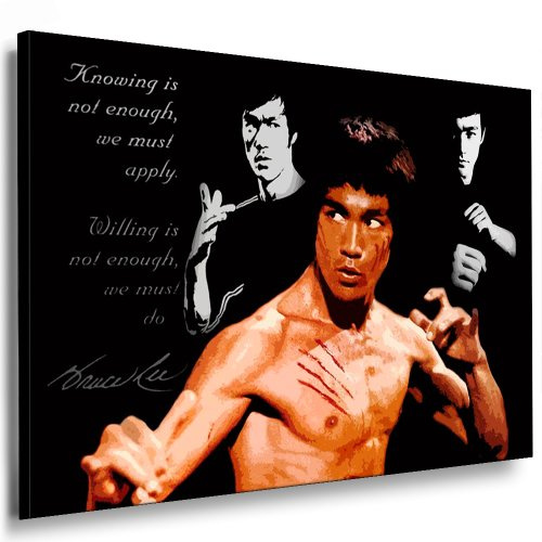 Fotoleinwand24 Bild auf Keilrahmen - Bruce Lee AA0158 / Bunt / 80x60 cm