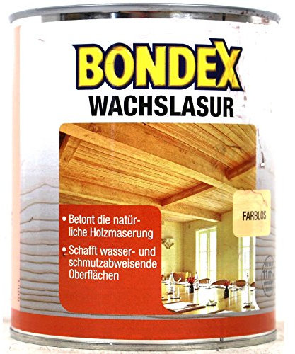 Bondex 352673 Wachslasur hellbraun 0,75 L für 10,5 m² - Holzwachs betont die natürliche Holzmaserung - wasser- und schmutzabweisende Oberflächen