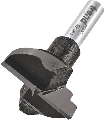 Trend 35mm Carbon Steel Hinge Sinking Bit, 54mm Length for Euro Hinges | Ideal For Cutting Clean Hinge Sockets In Euro Style Kitchen Doors With A Durable Carbon Steel Body, T420/35X8MMWS