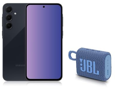 Samsung Galaxy A35 5G, 128 Go, Bleu nuit avec enceinte JBL GO3 ECO offerte, Smartphone Android, Smartphone déverrouillé, [Exclusivité Amazon], Version FR
