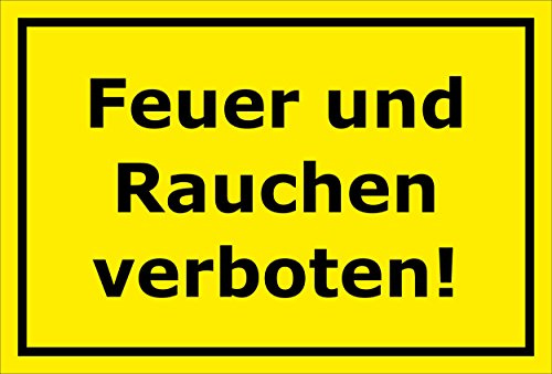Melis-Folienwerkstatt Schild Feuer u Rauchen verboten - 30x20cm - 3mm Aluverbund – 20 VAR S00060-058-C