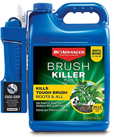 BioAdvanced Brush Killer Plus, Ready-to-Use Weed Killer Sprayer, 1.3 Gal â€“ Kills Tough Brush Roots & Poison Ivy