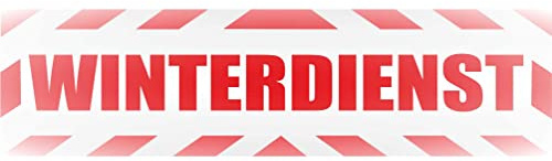 INDIGOS UG - Magnetschild Auto Winterdienst mit Rahmen 30 x 8 cm reflektierend - Magnetfolie LKW Truck Transporter Baustellenfahrzeug Firmenwagen - flexibel abnehmbar, wetterfest