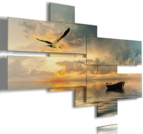 duudaart Quadri Moderni Soggiorno Mare 3d Stampe Poster da Parete Camera Letto Salotto Grandi Dimensioni Decorazioni Casa Arredamento Design pannelli Fonoassorbenti Multilivello 171x115cm