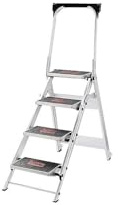 Little Giant Ladder Systems 10410BA Safety Step Ladder Four Step with Bar, 2 x 11-Inch