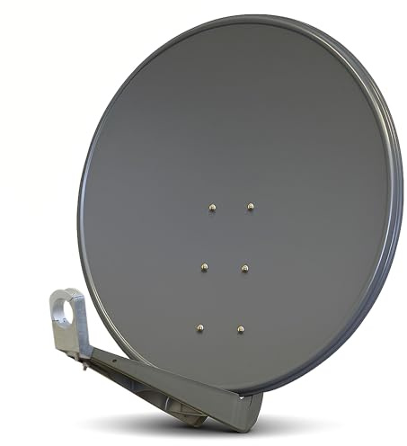 PremiumX DELUXE100 Satellitenschüssel 100cm Sat Schüssel aus Aluminium in Anthrazit Offset Satelliten-Antenne FullHD 4K UltraHD