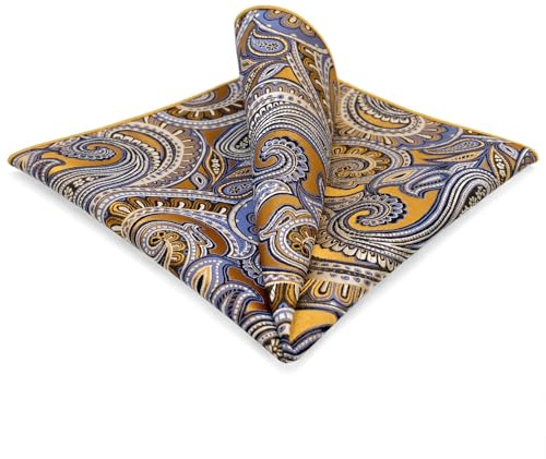 S&W SHLAX&WING Herren Einstecktücher 32cm Gold Paisley
