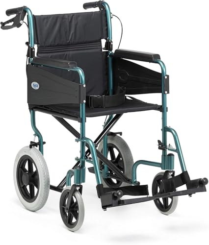 Days Compact Lightweight Foldable Wheelchair for Adults, Wide -Green