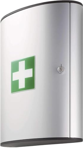 Durable 197423 First Aid Box Armoire à Pharmacie - Fermeture Par Serrure à Clé - 3 Compartiments - Modèle L - Vendue avec Kit 1Er Soins