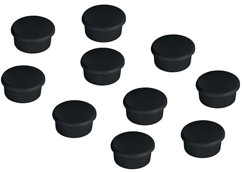 FRANKEN HM10 10 Lot de 10 aimants ronds de haute qualité pour tableau magnétique, tableau blanc ou réfrigérateur au bureau, à l'école ou à la maison 13 mm Noir