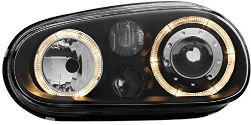 AUTO-STYLE Satz Scheinwerfer kompatibel mit Volkswagen Golf IV 1998-2003 - Schwarz - inkl. Standlichtringen