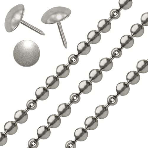 2 Meters of Upholstery Nail Stud Strips Nickel Plated FINSH INCULDING Nails for Sofa, Settee OR Chair
