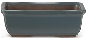 CERTRE - Vaso Bonsai Rettangolare in Gres, Modello Venezia, Made in Italy, Colore D19 (Smaltato)| Misure esterne 21x15,5x7 cm