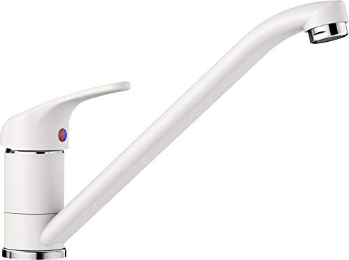 BLANCO DARAS – High-Pressure Kitchen Tap – Compact Entry-Level Model in Classic Design with High, Long Spout – White – 517724