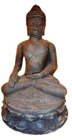 Stein Buddha Figur schwarz Deko