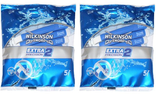 Wilkinson Sword Extra 2 Precision - Cuchillas de afeitar desechables, 2 paquetes de 5 unidades